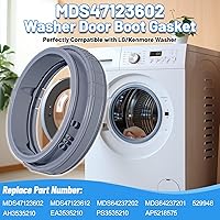 Vista 4 de Mejorado MDS47123602 Junta de arranque de puerta de lavadora Compatible con sello de arranque de puerta de lavadora LG Junta de arranque de puerta