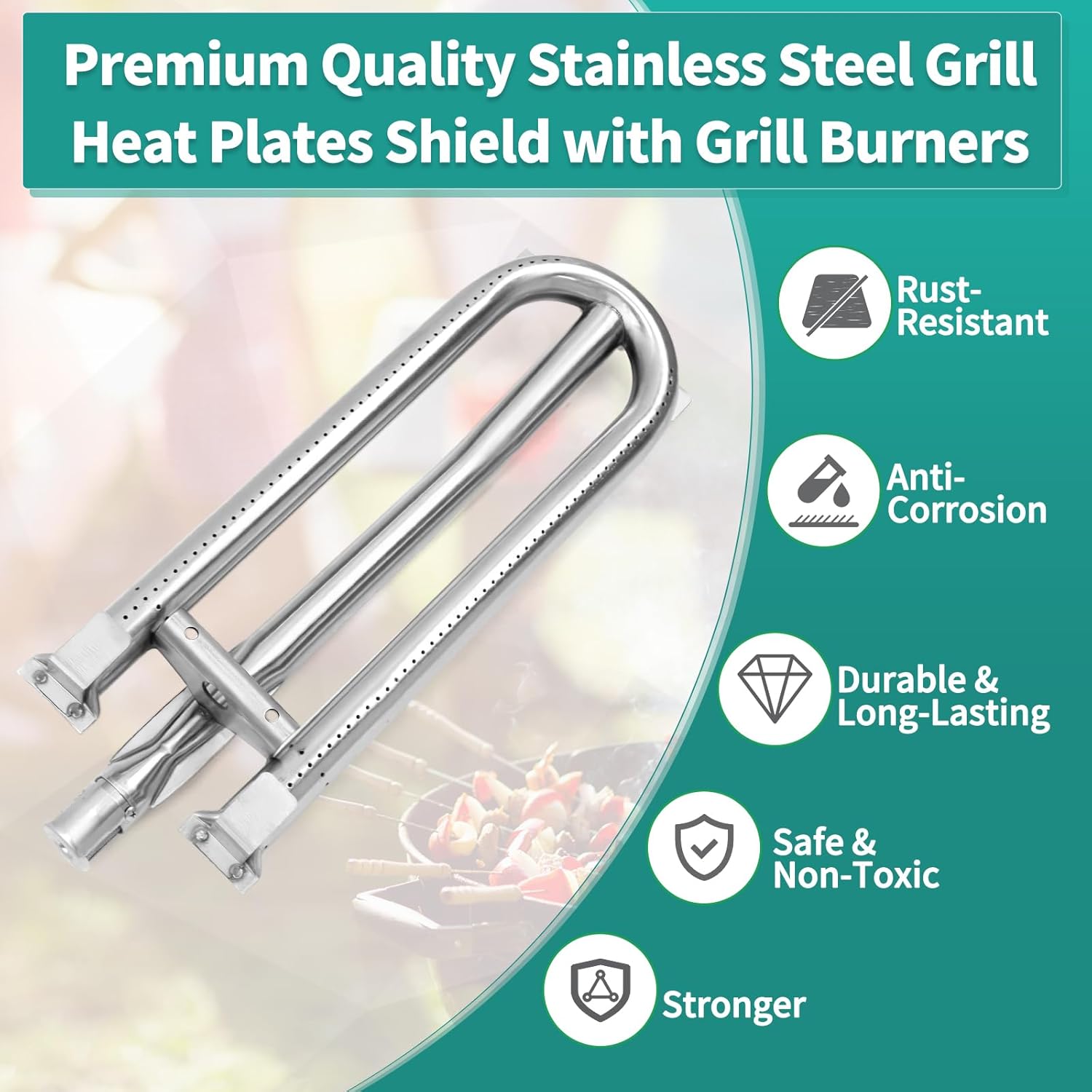 Ceramic Rod Radiant Tray Stainless Steel Grill Heat Plates Grill Burners Briquette Tray for DCS Grill Parts Replacement for DCS36 BGB36-BQARL, DCS48 BGB48-BQARN, 27DBQR, DCS27FS-BQR