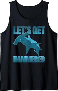 Funny Deep Sea Diving product - Faded Hammerhead Shark Tank Top