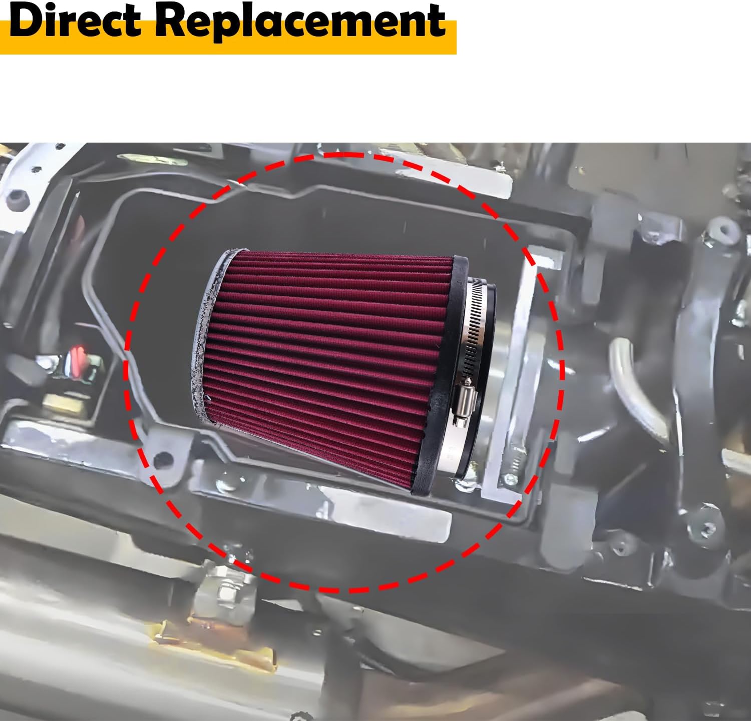 5D3-14459-00-00 Air Intake Kit Compatible with Yamaha YFZ450R 2009-2024, YFZ450X 2010-2011, YFZ450 2007-2013, Includes Aluminum Adapter & Clamp
