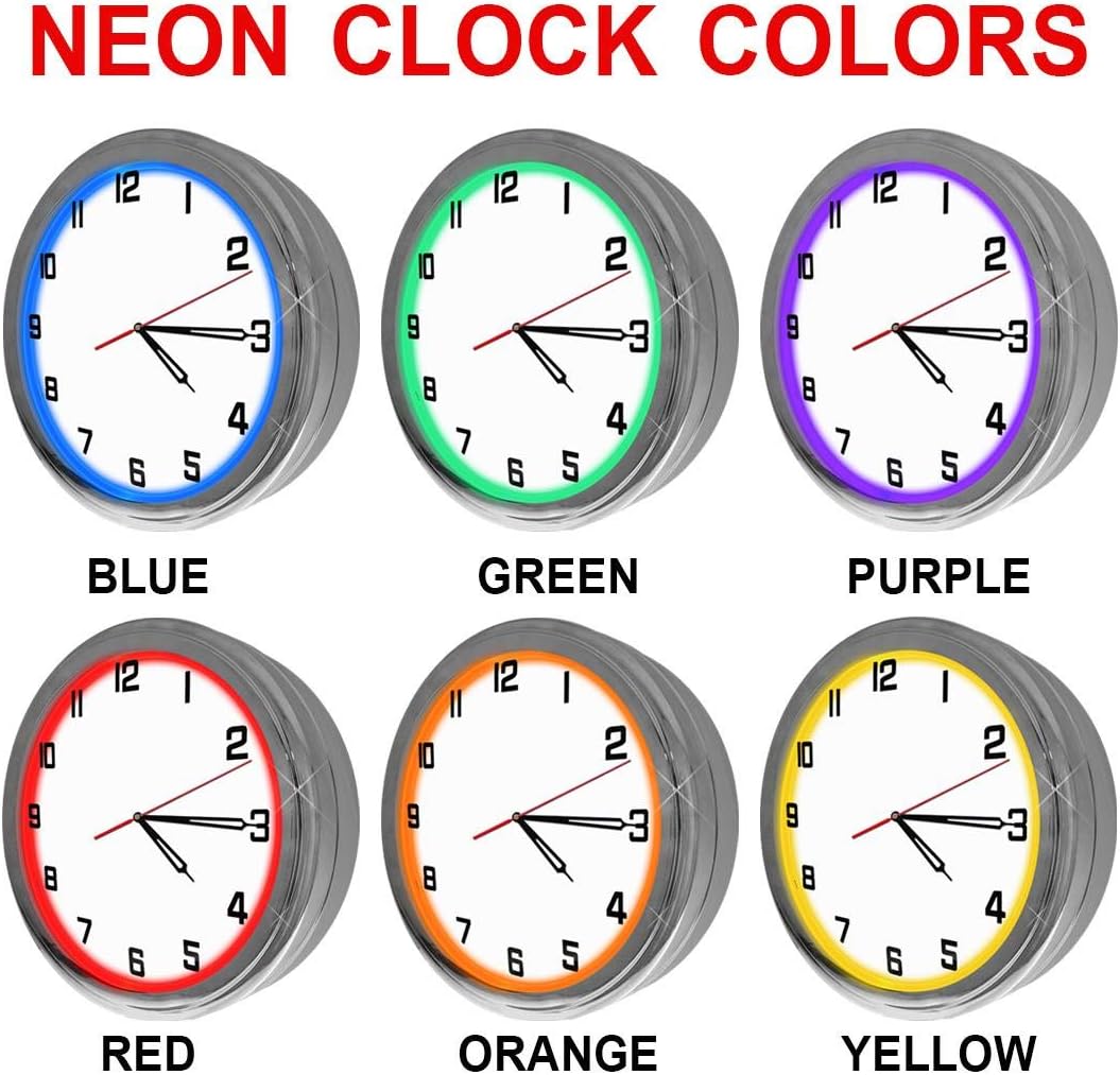 Vintage Drive in Movie Theater 16" Light Up Red Neon Clock