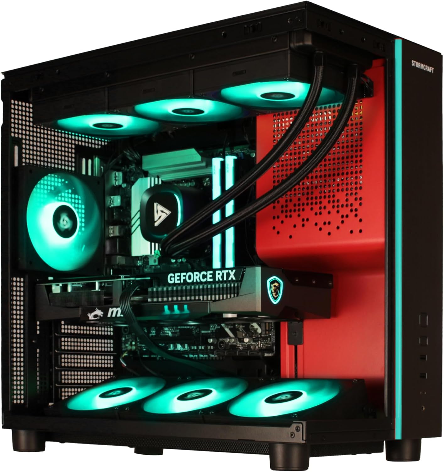 STORMCRAFT Phantom AI Gaming Desktop Intel Core Ultra 7 265F 5.3 GHz,Geforce RTX 5080 with 32GB DDR5 RGB Memory 6000MHz, 2TB NVME SSD,360 AIO Cooler,B860 Chipset,850w Gold PSU,WiFi,BT,USB-C