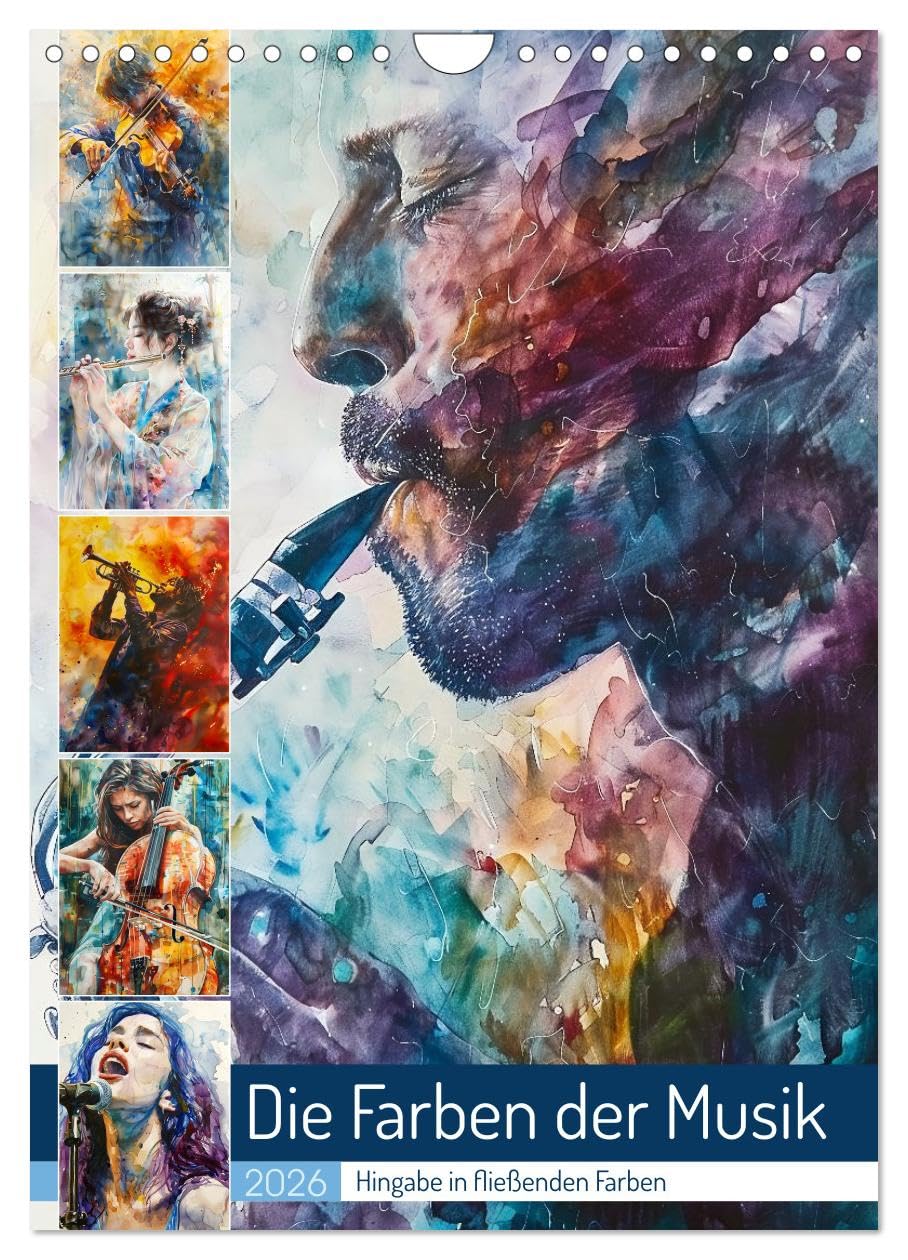The colors of music UK-Version (Wall Calendar 2026 DIN A4 Portrait), CALVENDO 12 Month Wall Calendar — image 1
