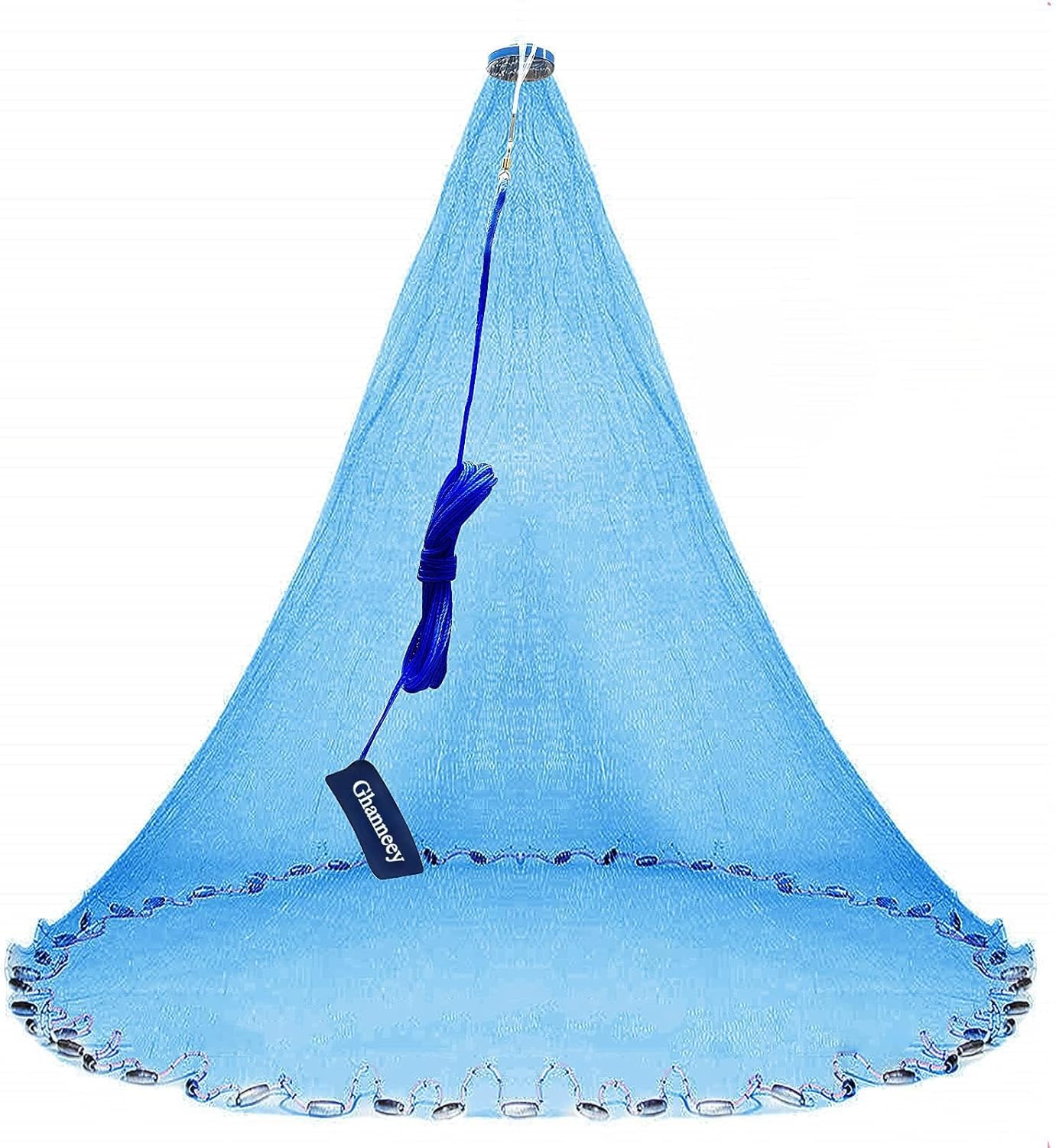 Casting Net Handmade American Saltwater Fishing Cast Net with Stainless Steel Round Fishing Throw Net for Bait Trap Fish 6Ft/8Ft