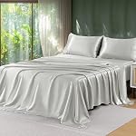 Sasttie Satin Sheets Queen - 4 Pieces Luxury Soft Black Silky Bed Sheets Set with Pillowcases - Smooth Silk-Like Drap Satin Fabric, Reinforced 14 Inches Pocket, Oeko-Tex Certified