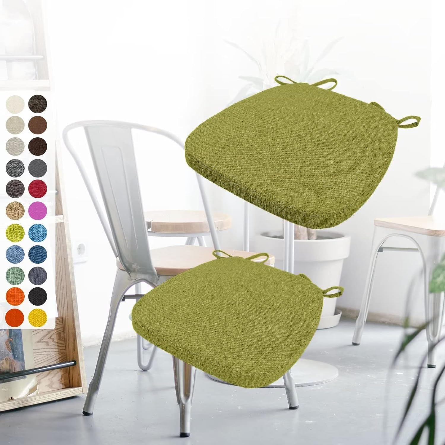 Aselbia Lot de 2 Coussins de Chaise 40 x 38 x 3 CM,avec Sangles,Coussin de siège détachable antidérapant,Idéal pour la décoration de la Cuisine et du Salon,Noir Aselbia Lot de 2 Coussins de Chaise 40 x 38 x 3 CM,avec Sangles,Coussin de siège détachable antidérapant,Idéal pour la décoration de la Cuisine et du Salon,Noir