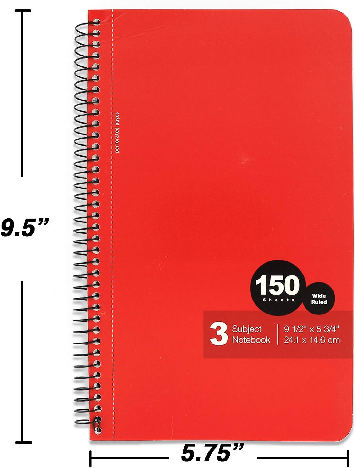 Emraw 1 Subject Spiral Notebook, 120 Sheets, Wide Ruled Wire Binding Meeting Notebook Durable Laminated Cover Assorted Color Wire Bound Double Sided Paper Small Notebook (6-Pack)