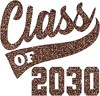 Vista 14 de Graduation Iron On Transfer, Class of 2030 Shirt Decal, HTV Graduate Patch, Pick Size Color (Black)
