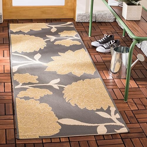 SAFAVIEH Courtyard Collection CY7321 - Alfombra decorativa para interiores y exteriores, impermeable, fácil de limpiar, 2 pies 3 pulgadas x 6 pies 7