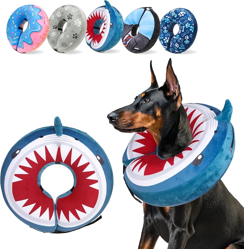 Colar Inflável de Recuperação para Cães SCENEREAL, Alternativa ao Cone Pós-Cirúrgico, Tamanho XL