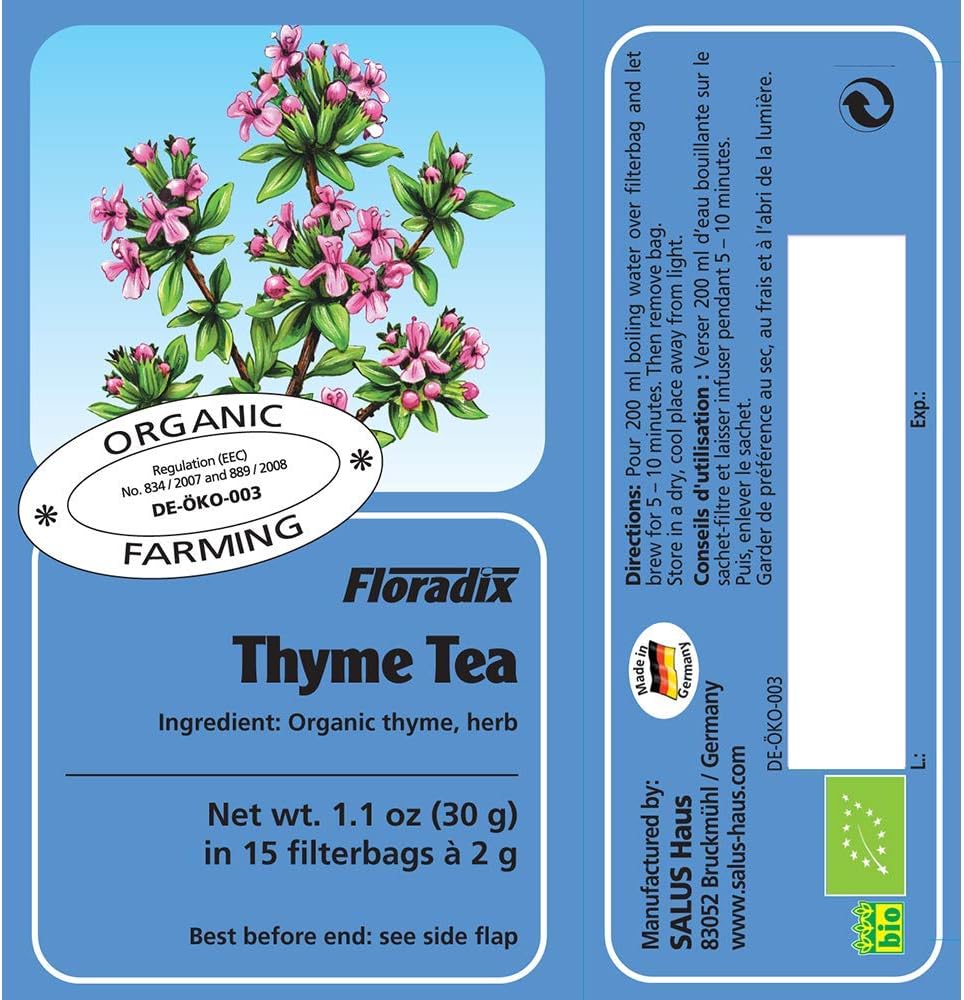 Salus Floradix Thyme Herb Tea 15 Teabags