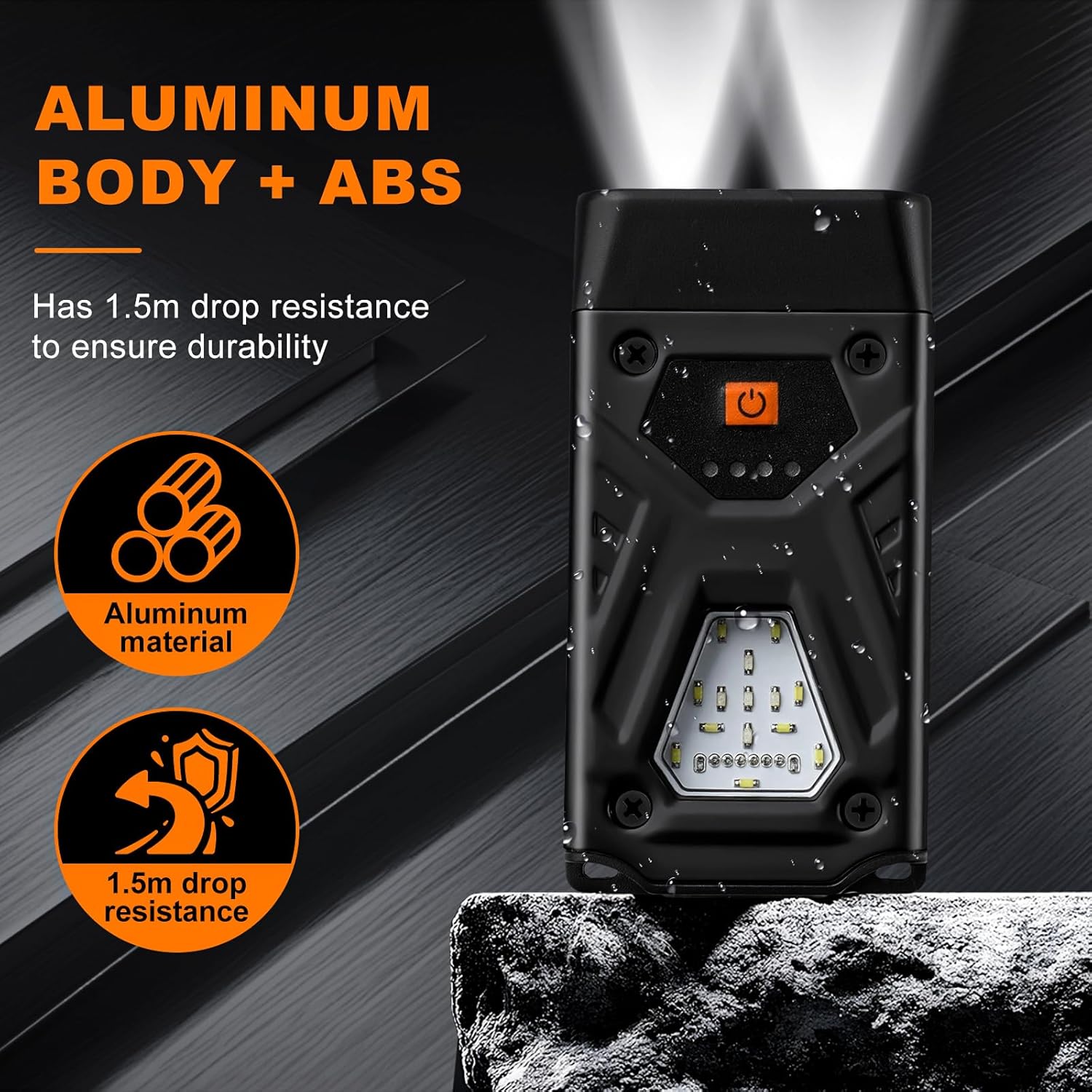 EDC Flashlight Clip-On Light, Mini Keychain Flashlight, 7 Lighting Modes Compact Pocket COB Light Type-C Rechargeable, for Working, Camping, Fishing, Hiking(Black 1 Pack)