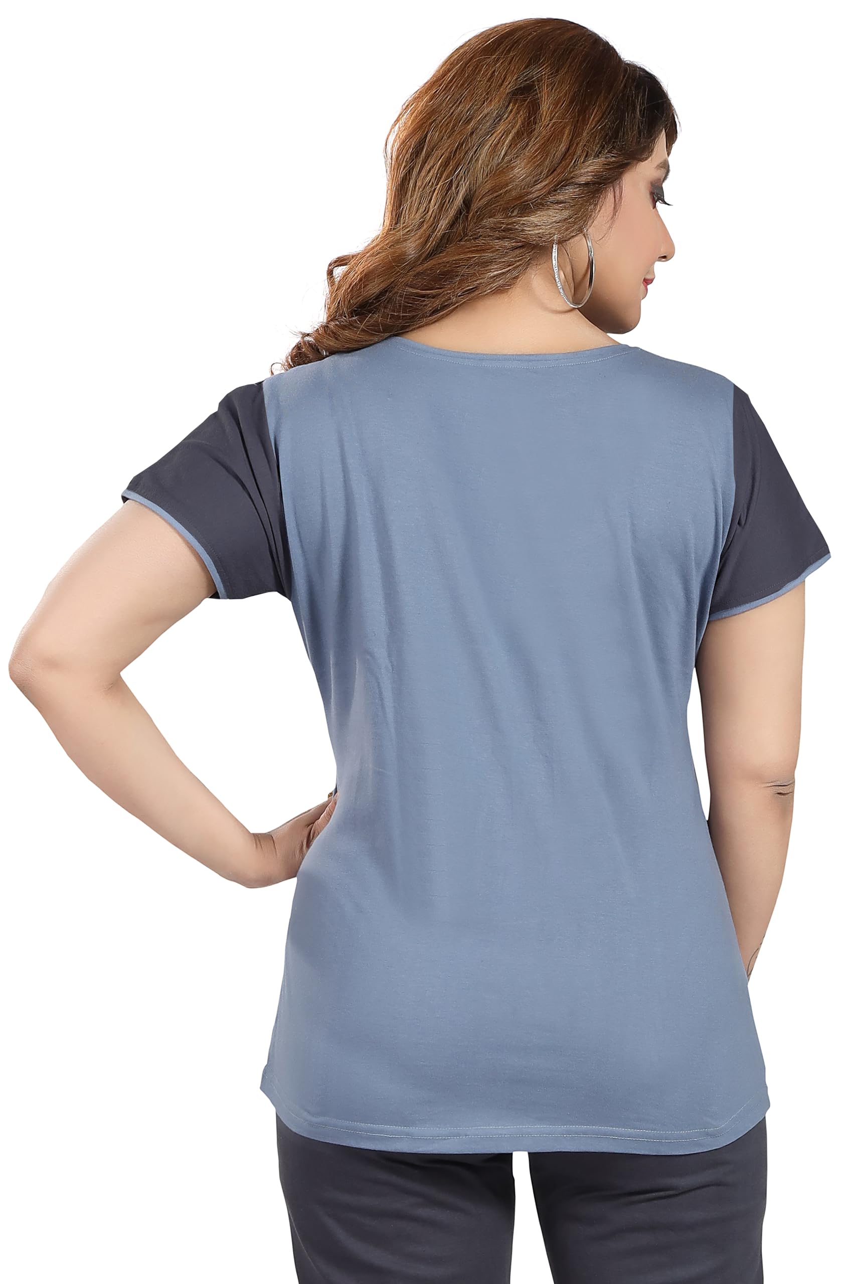 ATTEMPT Printed Women Nursing/Maternity/Feeding Top (X-Large, Pastel Grey) - Image 2 thumbnail