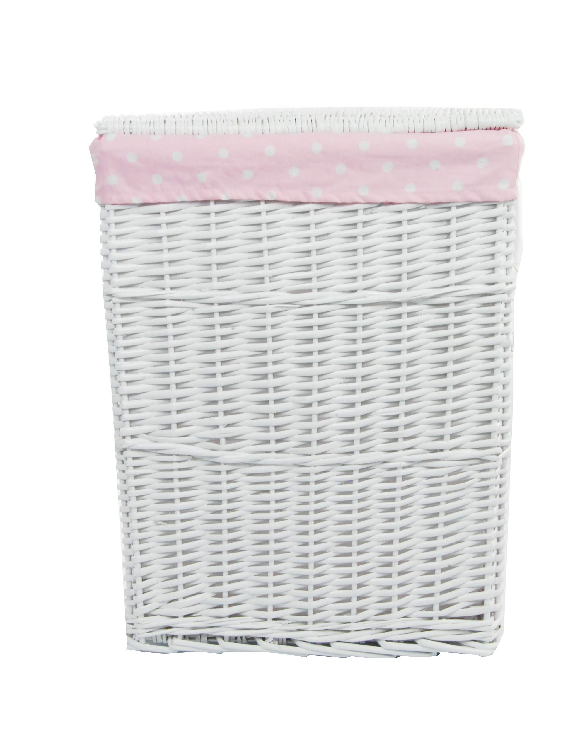 VWWK-22WRt-b - Cesto portabiancheria in vimini, rettangolare, con coperchio, 40 x 30 x 55 cm, colore: Bianco