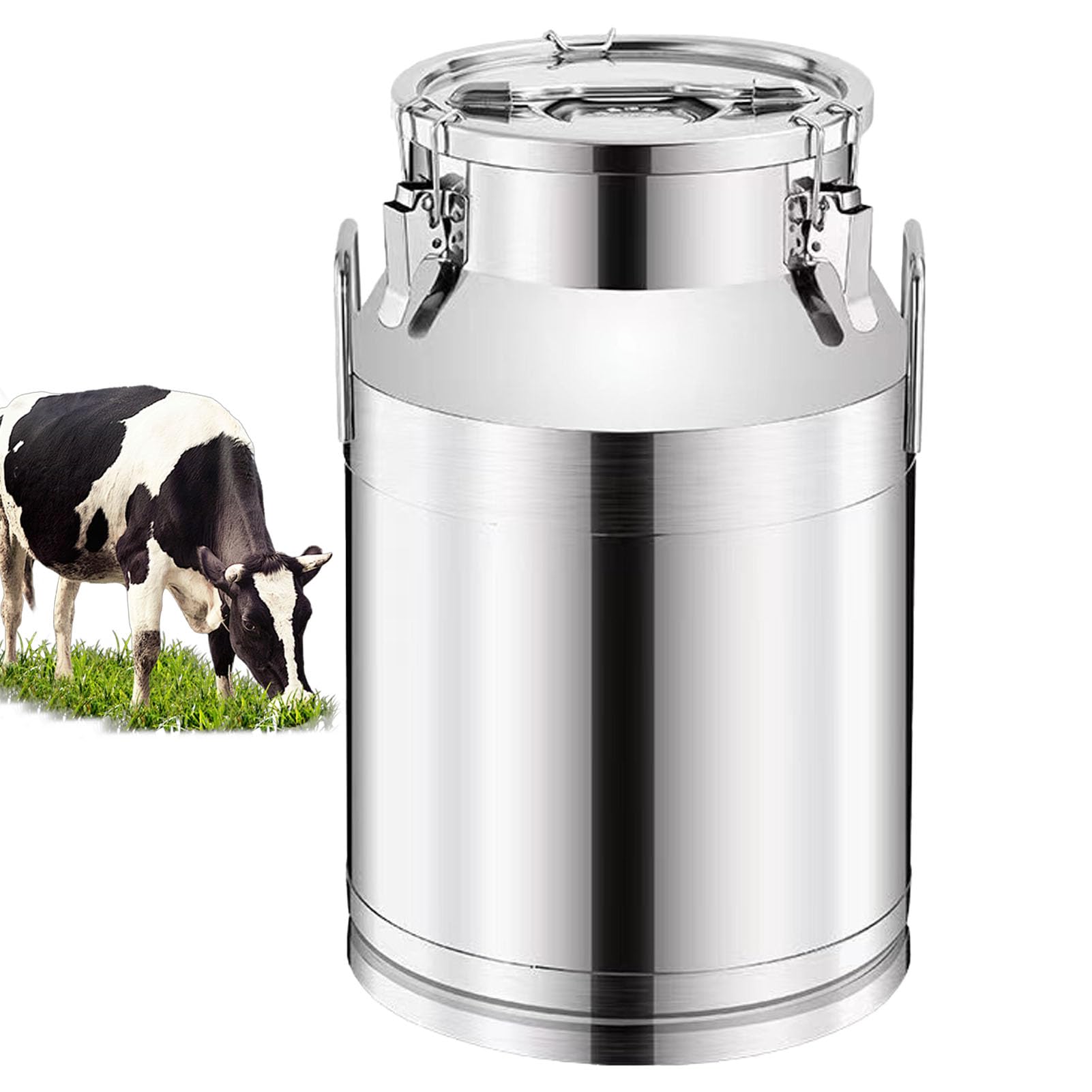 JYBNBBE Stainless Steel Heavy Duty Transport Canister with Silicone Sealed Lid for Farm, Food, and Beverage Storage (76L)