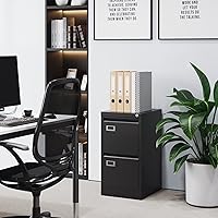 Vista 10 de Archivador vertical de 2 cajones con cerradura de metal, archivador vertical de metal, para oficina y hogar, archivadores verticales de acero