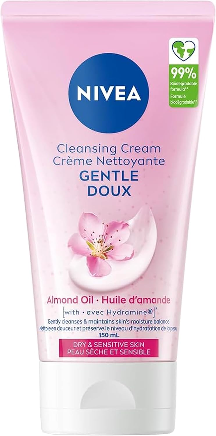 NIVEA Gentle Facial Cleansing Cream for Dry Skin, 150mL
