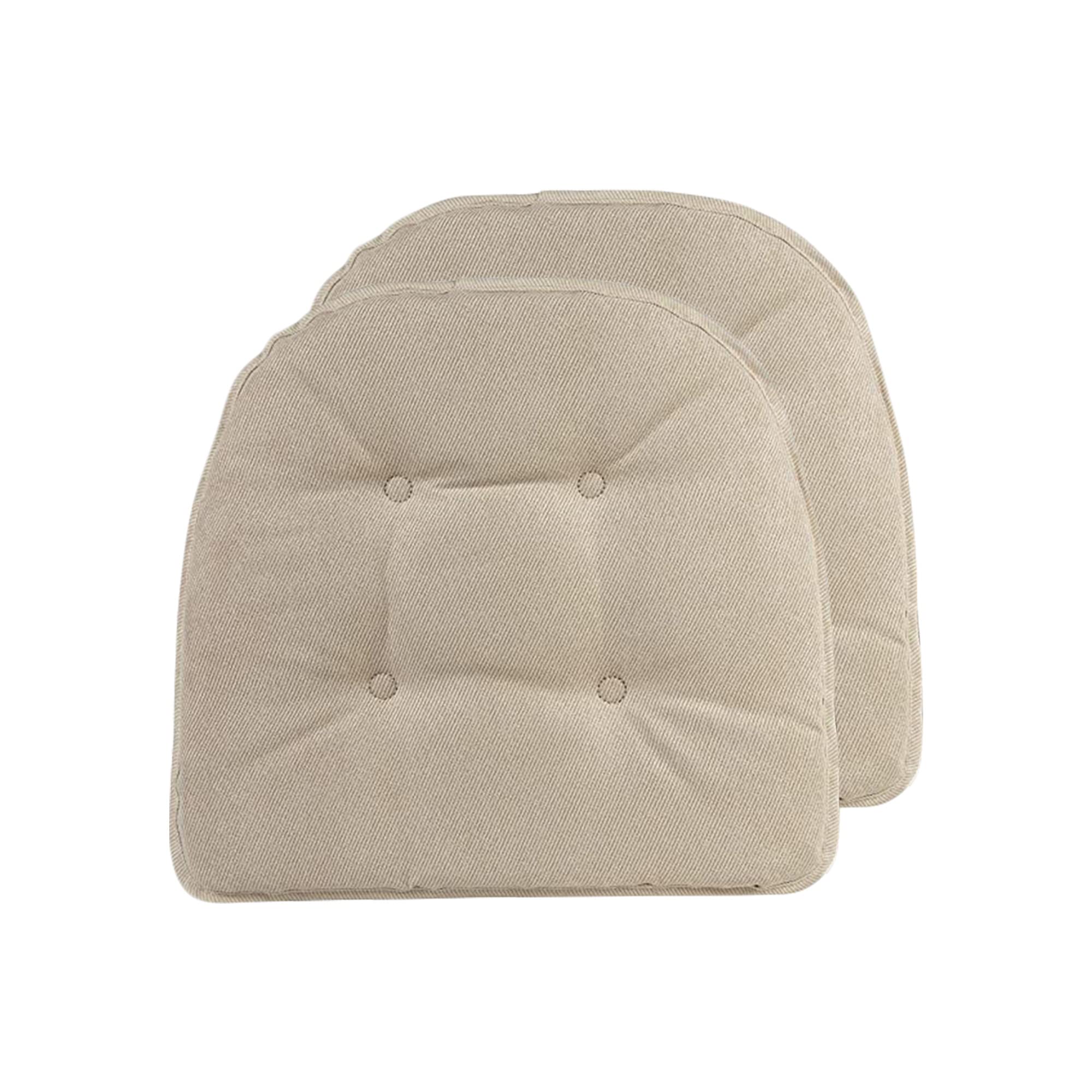 Klear Vu Omega Non-Slip Universal Chair Cushions for Dining Room, Kitchen and Office Use, U-Shaped Skid-Proof Seat Pad, 15x16 Inches, 2 Pack, 20 Stone