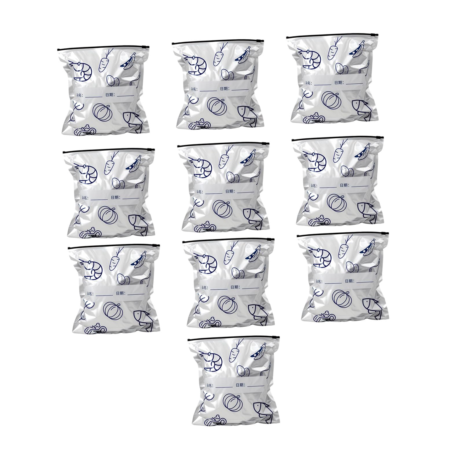 Duty Aluminum Foil Food Storage Bags Freezer Safe Leakproof Zippered for Freshness Preservation Aluminum Foil Containers Light Blocking Reclosable for Fruits Snacks Preservation