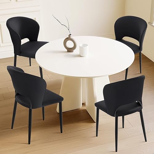Miniatura 7 de Homcosan Juego de 4 sillas de comedor, modernas sillas de cocina con estructura cruzada y exquisito diseño de tuberías, fácil montaje, sillas de