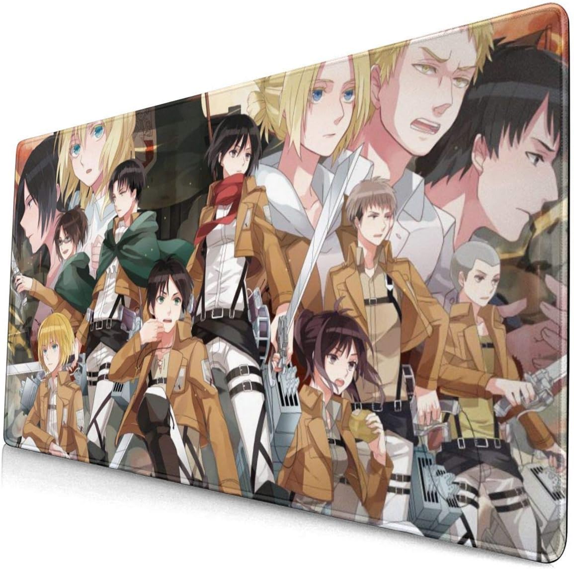 Attacl On Titan Connie Eren Levi Jean Mouse Pad Pattern Mousepad Non-Slip Rubber Gaming Mouse Pad Rectangle Mouse Pads for Computers Laptop 15.8x29.5 in