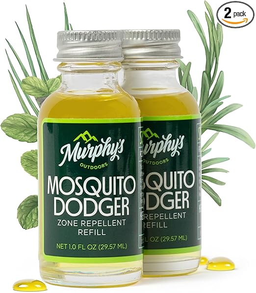 Murphy's Naturals Mosquito Dodger Zone Repellent Refills, Repels 30 Hours Each, Made for Murphy's Naturals Mosquito Dodger, 1oz Refill Bottles, 2-Pack