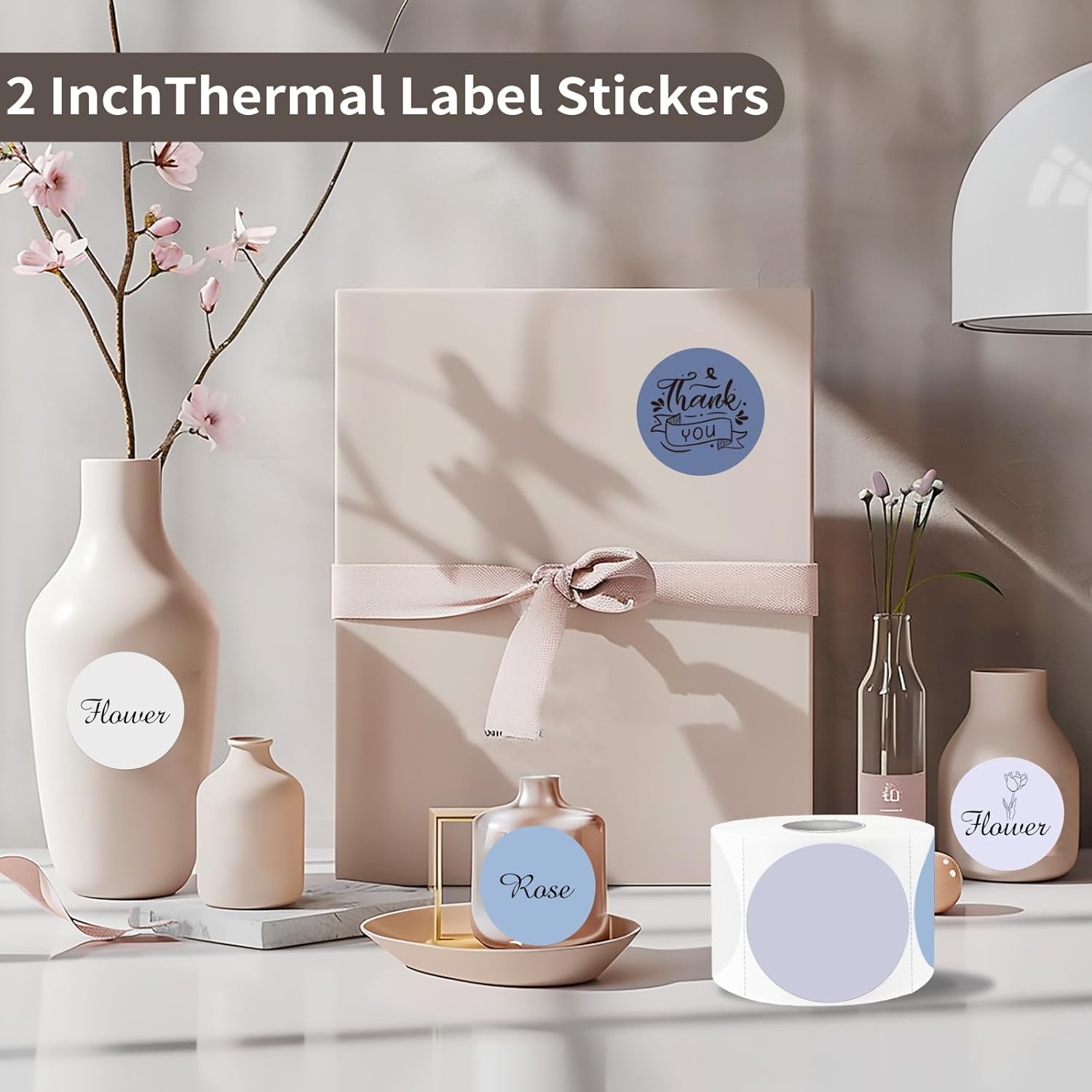 2 Inch Purple Gradient Round Thermal Label Printer Stickers - Self-Adhesive Direct Labels for DIY Logo Design, Name Tag (500 Labels/1 Roll) - Image 5