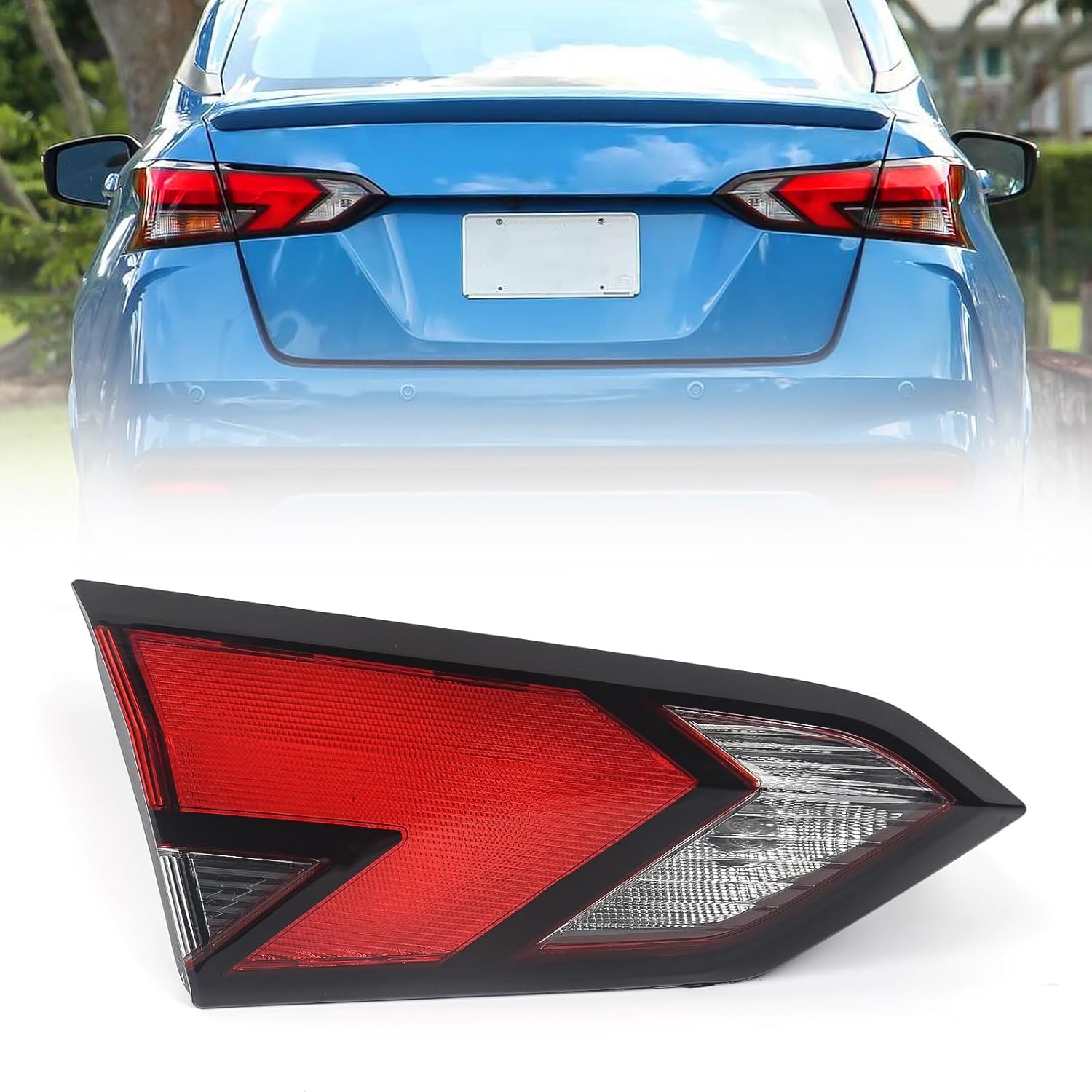 Huray Left Inner Tail Light Fit for Nissan Versa 2020-2023 LH Taillight Tail lamp Rear Brake Lamp Assembly OE Style Replacement for NI2802121 (Driver Side)