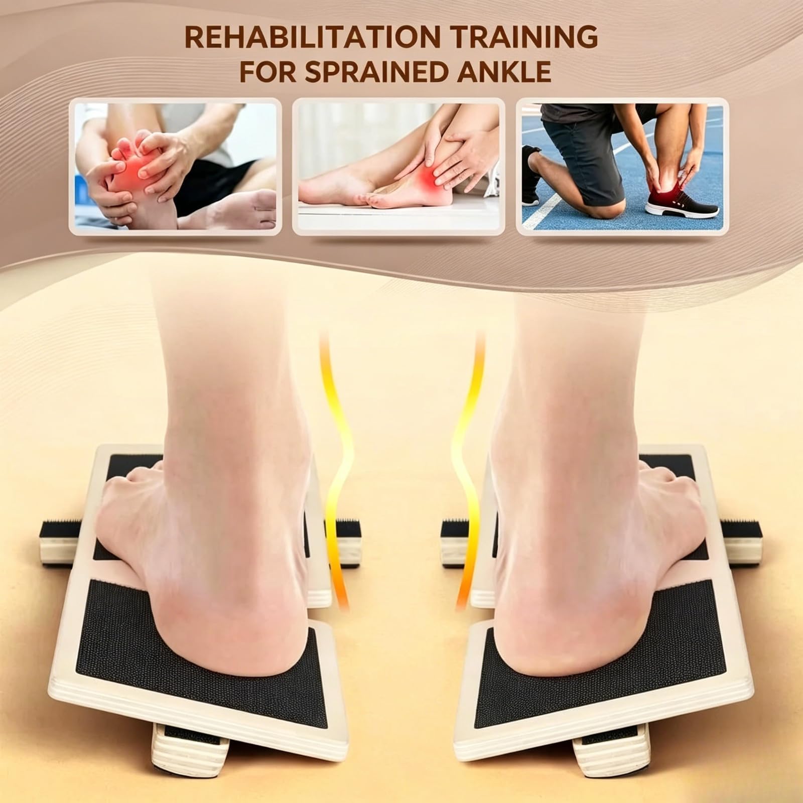 Festes Holz-Knöchelbrett Fußstrecker, Gleichgewichtstrainer & Balanceboard, Haltungskorrektur-Trainer, Ideal für Stabilisierung, Ballett und Übungen