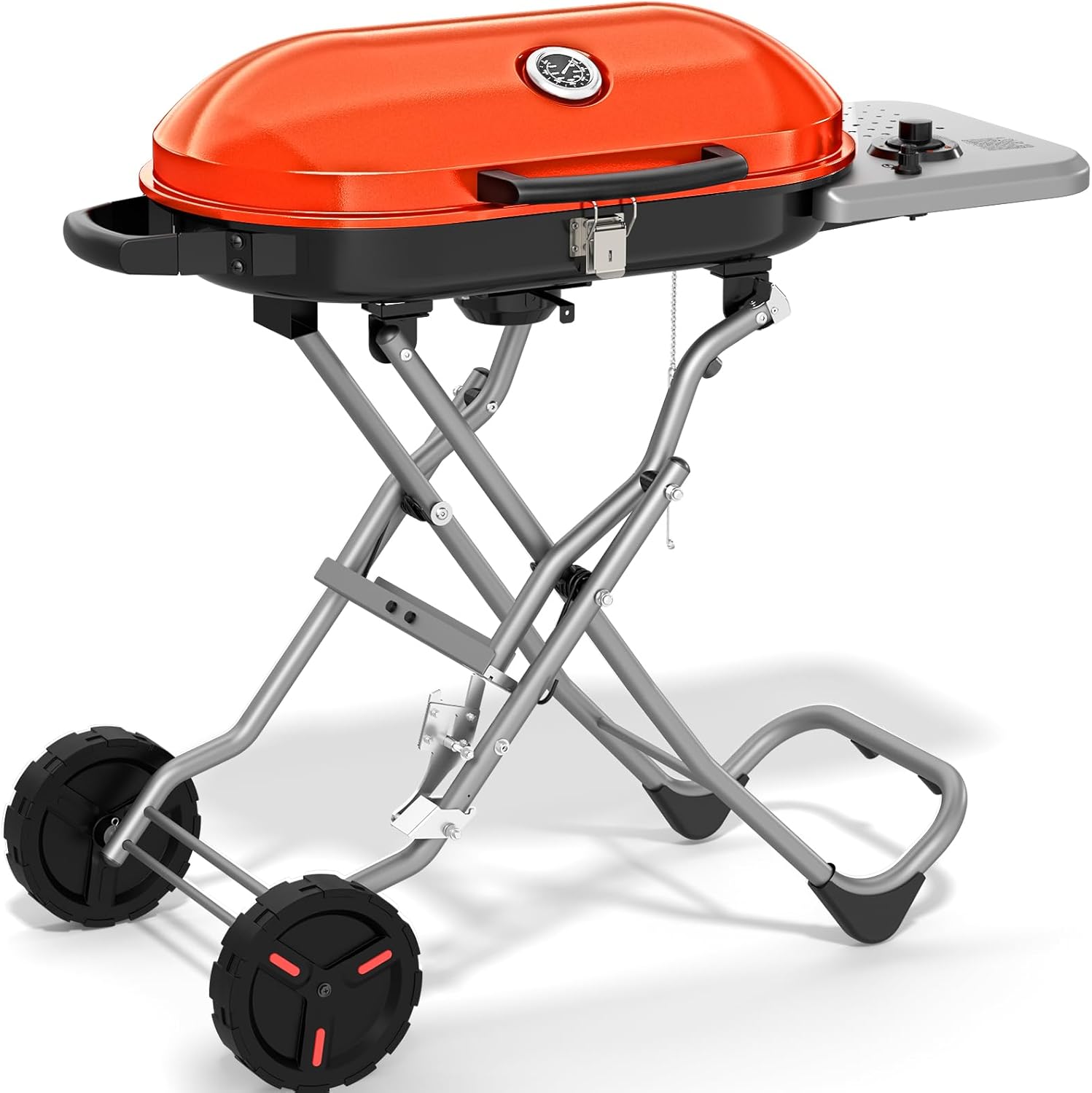Xbeauty Natural Propane Gas Grill, 1 Burner Foldable Liquid BBQ Grill with 2 Wheels