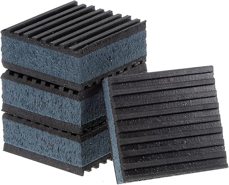 Sourcing Map 4pcs Rubber Anti Vibration Pads 3" X 3" X 7/8" Isolation Vibration Absorbing Pad