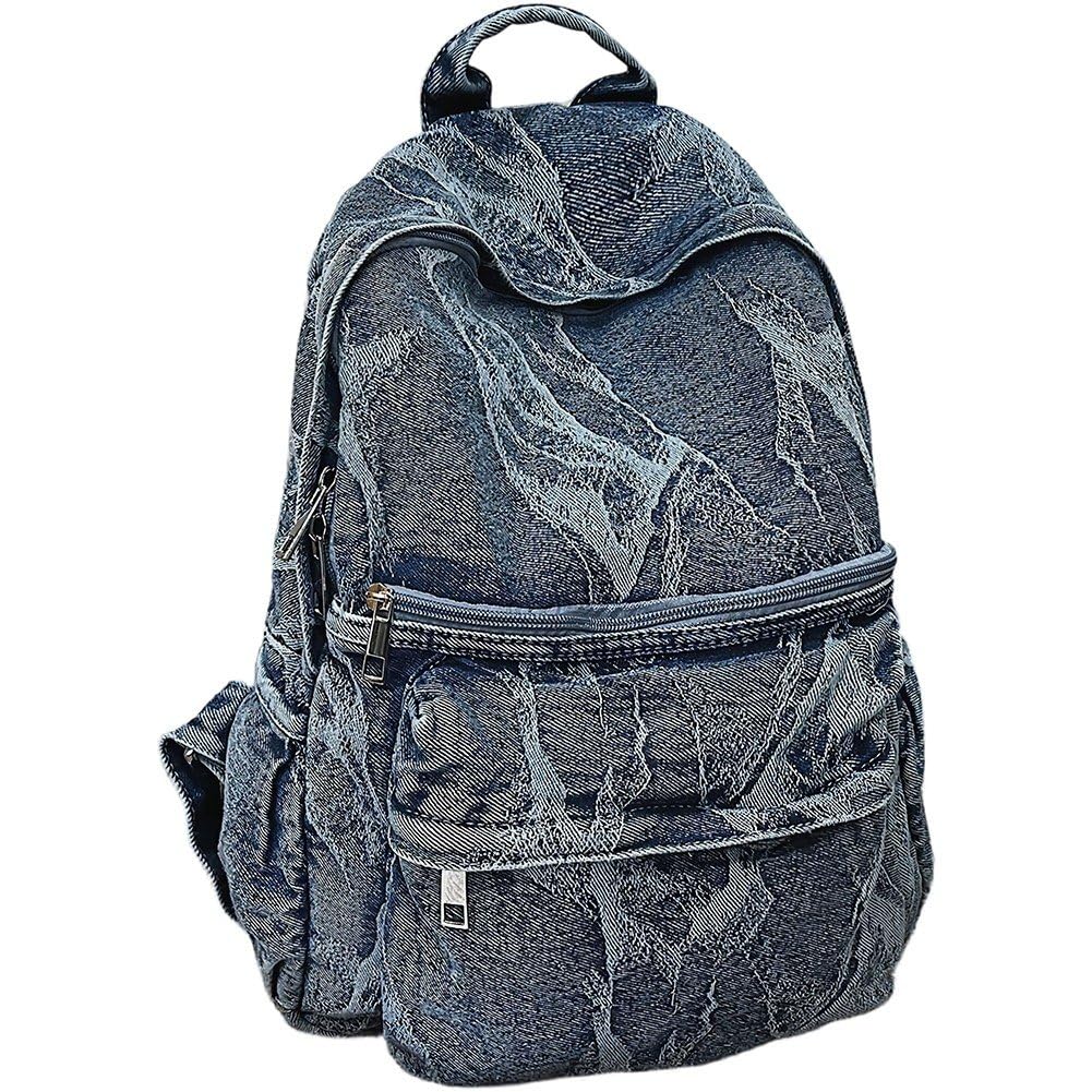 Sac à dos toile denim Dianzan grande capacité pour éviter les sacs trop petits en cours