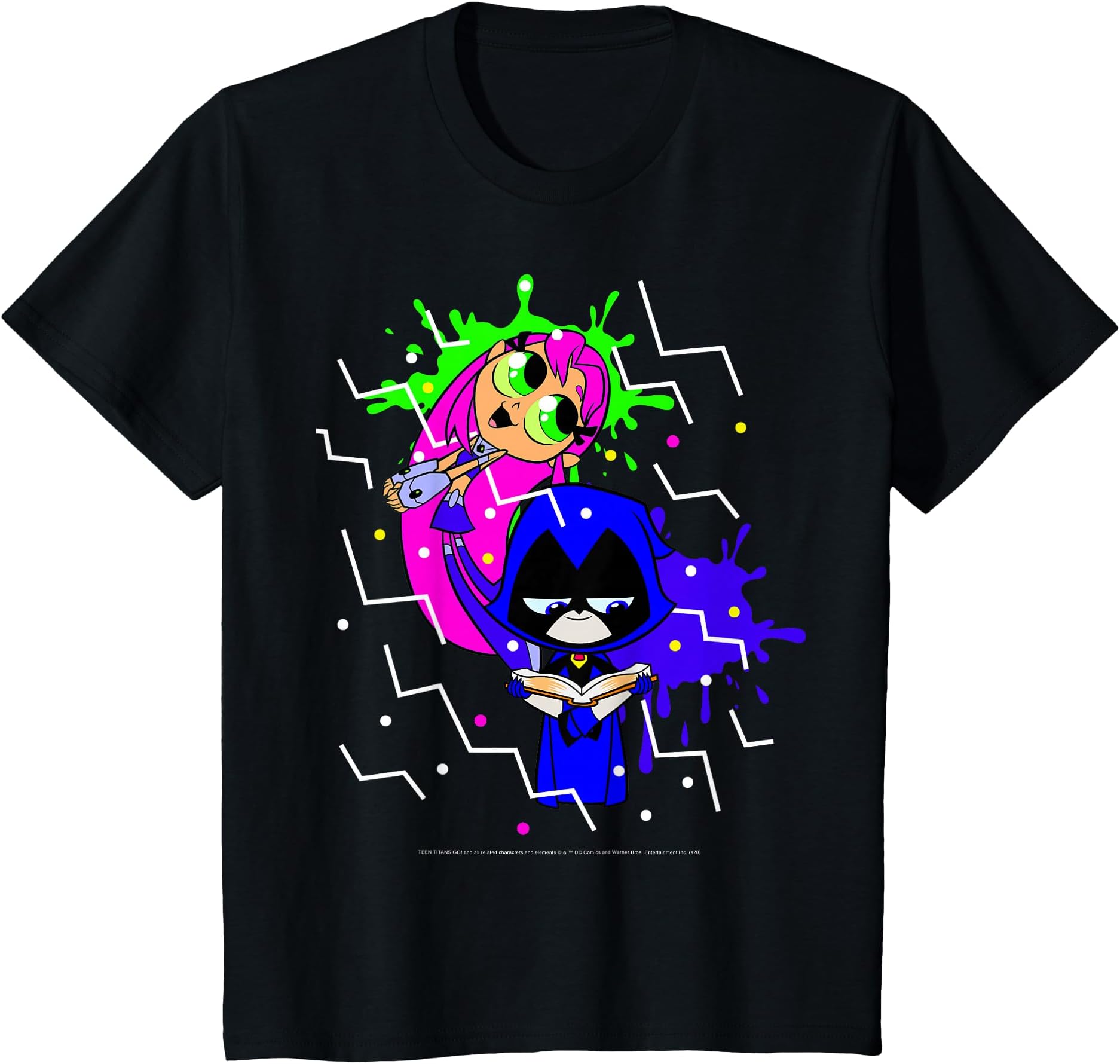 Kids DC Comics Teen Titans Go! Raven & Starfire Paint Splatter T-Shirt