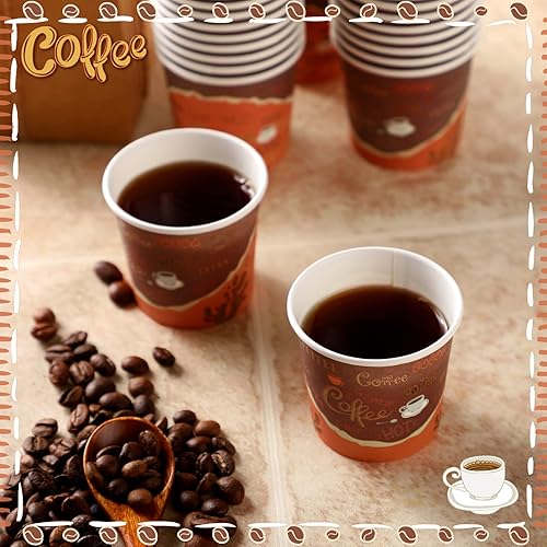 Miniatura 4 de Funtery 200 tazas de café espresso desechables de 3 onzas, tazas de café pequeñas tazas de papel de 3 onzas para café, té, cacao, jugo, mini vasos