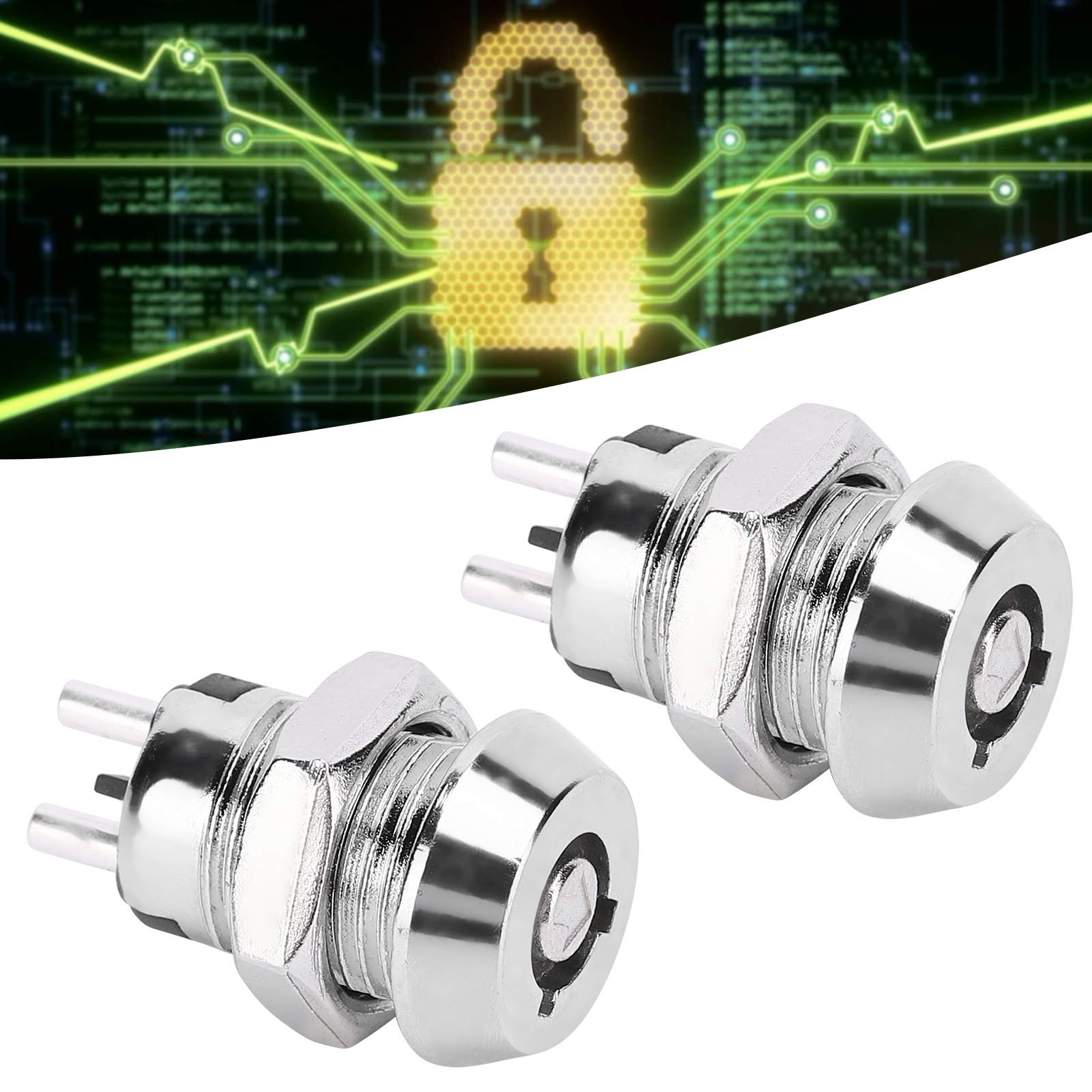 Leapiture 10 Sets Key Switch 12 x 22mm Power Lock Double Pull Switches Electrical Key Switch Stainless Steel for Industrial