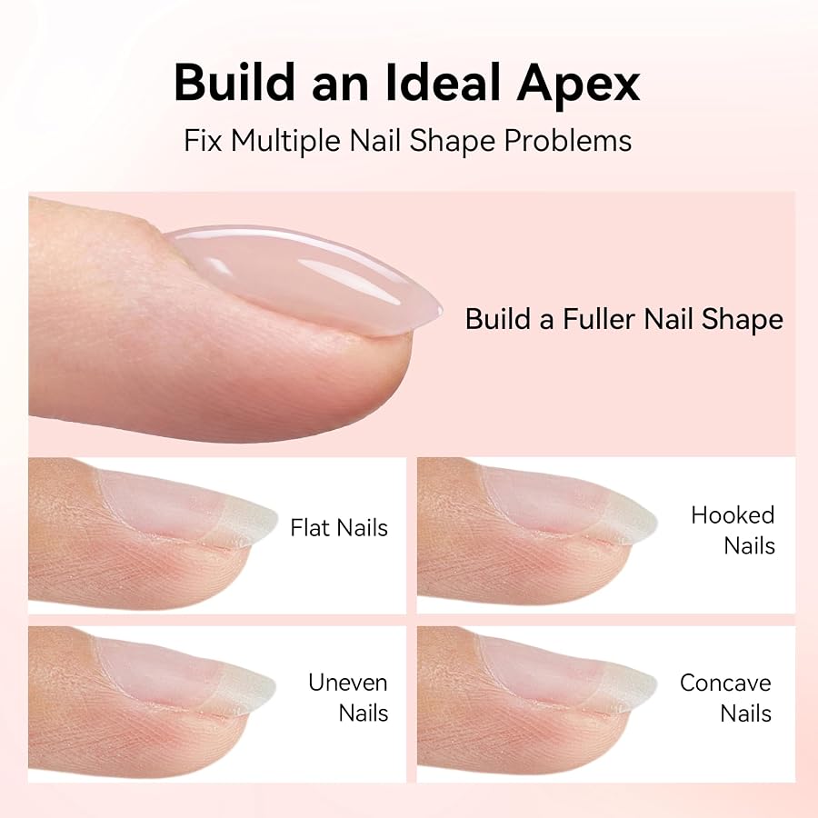 Makartt Builder Base Top Coat Kit: 2Pcs 15ML 8-in-1 Nude Gel Nail Builder | UV Light Needed, Builder Rubber Base for Apex Building Strengthen Extension, High Glossy & Long Lasting, Home DIY & Salon Use, image 4