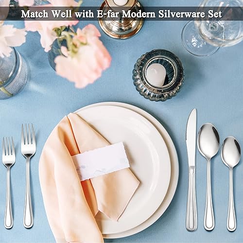 Miniatura 6 de E-far - Juego de 12 tenedores de postre de acero inoxidable de 6.7 pulgadas para el hogar, cocina o restaurante, no tóxicos y pulidos con espejo,