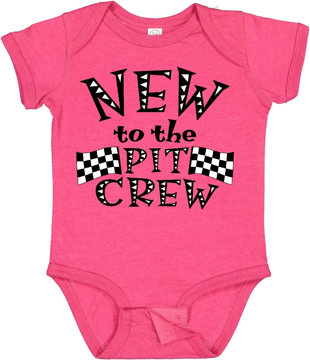 inktastic New To the Pit Crew Racing Flags Baby Bodysuit