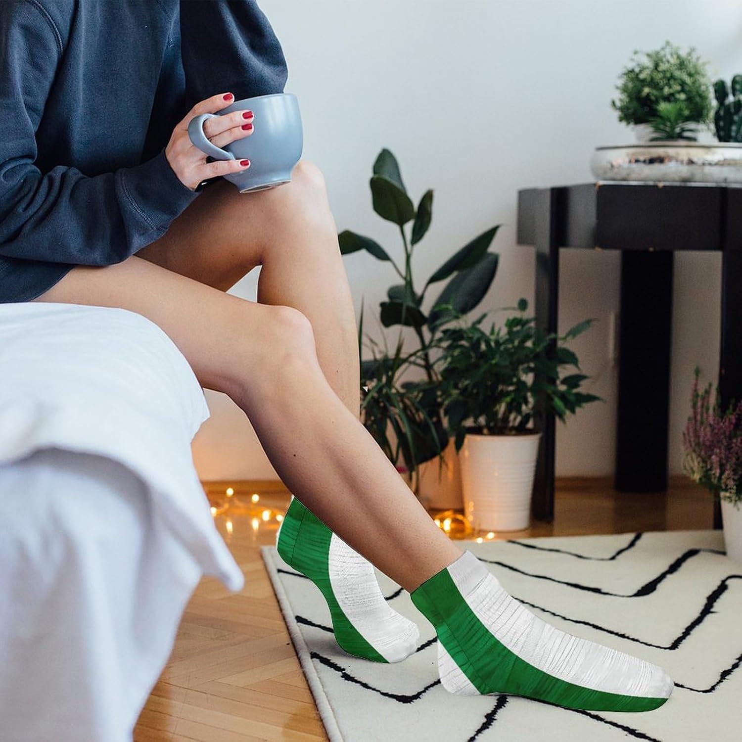 Wooden Nigeria Flag 5 Pairs Low Cut Ankle Socks Casual Liner Sock No Show Invisible Socks for Men Women