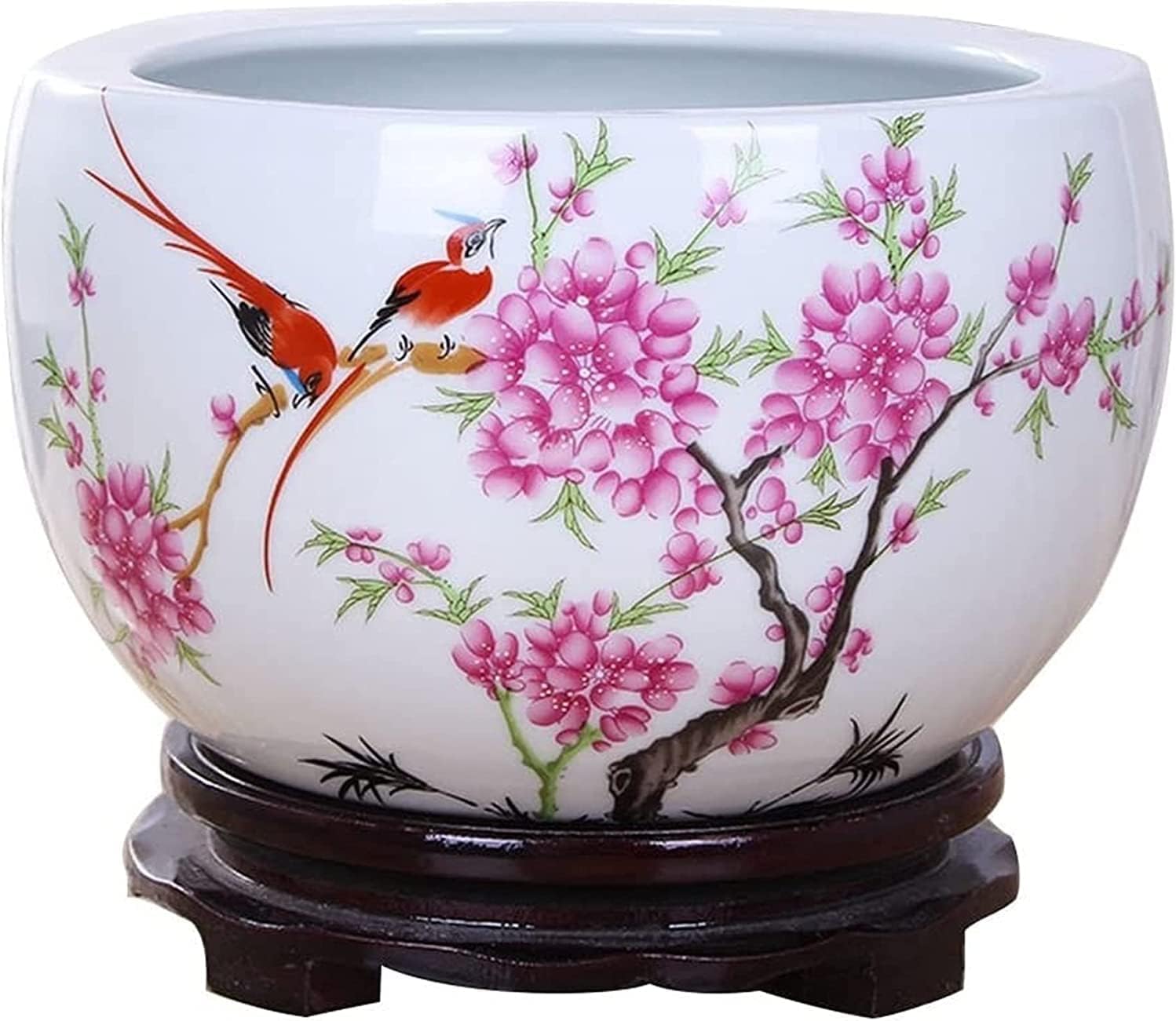 Ceramic Succulent Plant Pot Without Tray Round Indoor Outdoor Flower Planter for Hydroponic Plants, Bonsai Ceramic Container for Garden, Windowsill, Desk, Or Balcony Decor