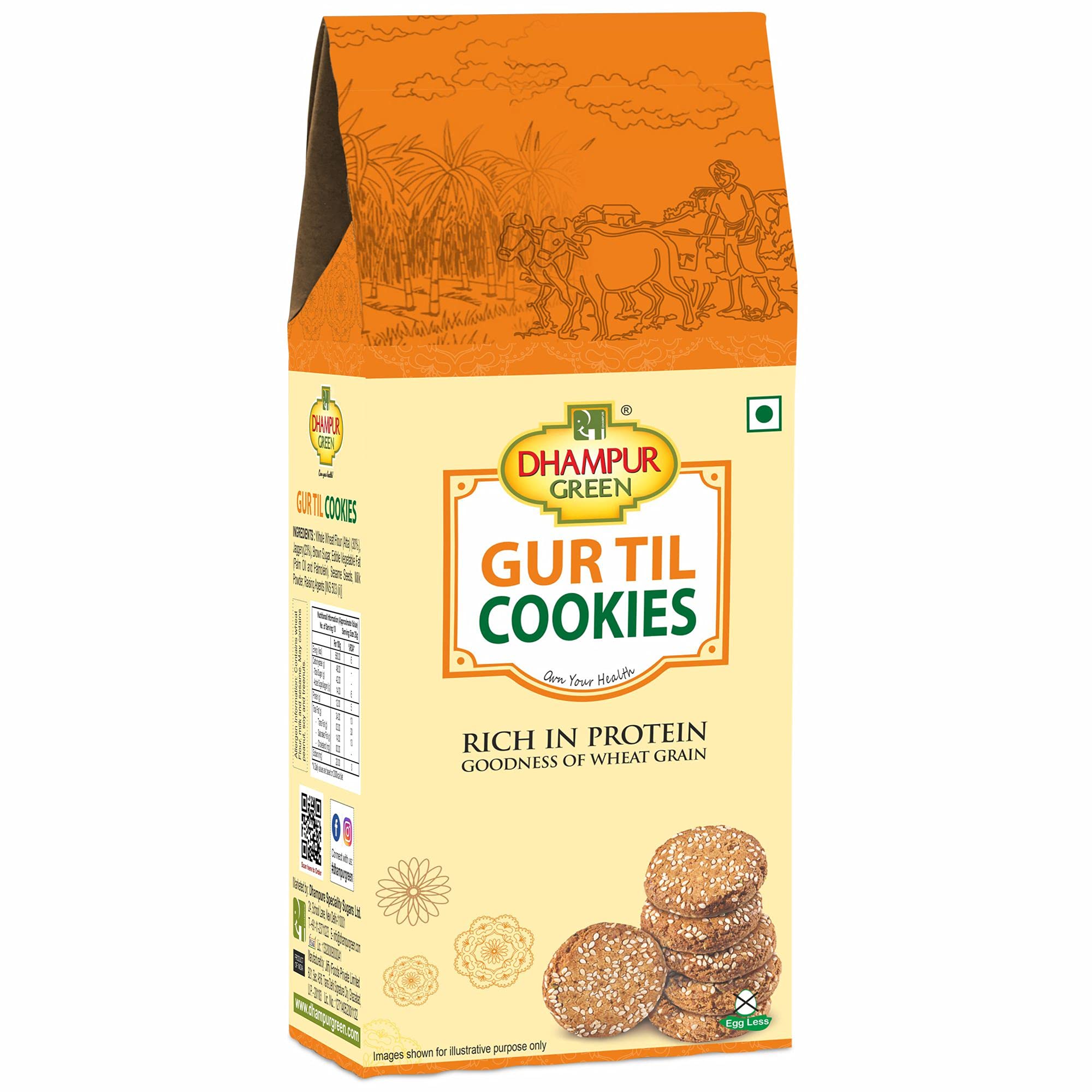Dhampurgreen Jaggery Gur Til Cookies Biscuit, 200G | Gur Gud Bakery Cookies Biscuit, Healthy Snacks (B09HXVSL6J) Amazon Price History, Amazon Price Tracker