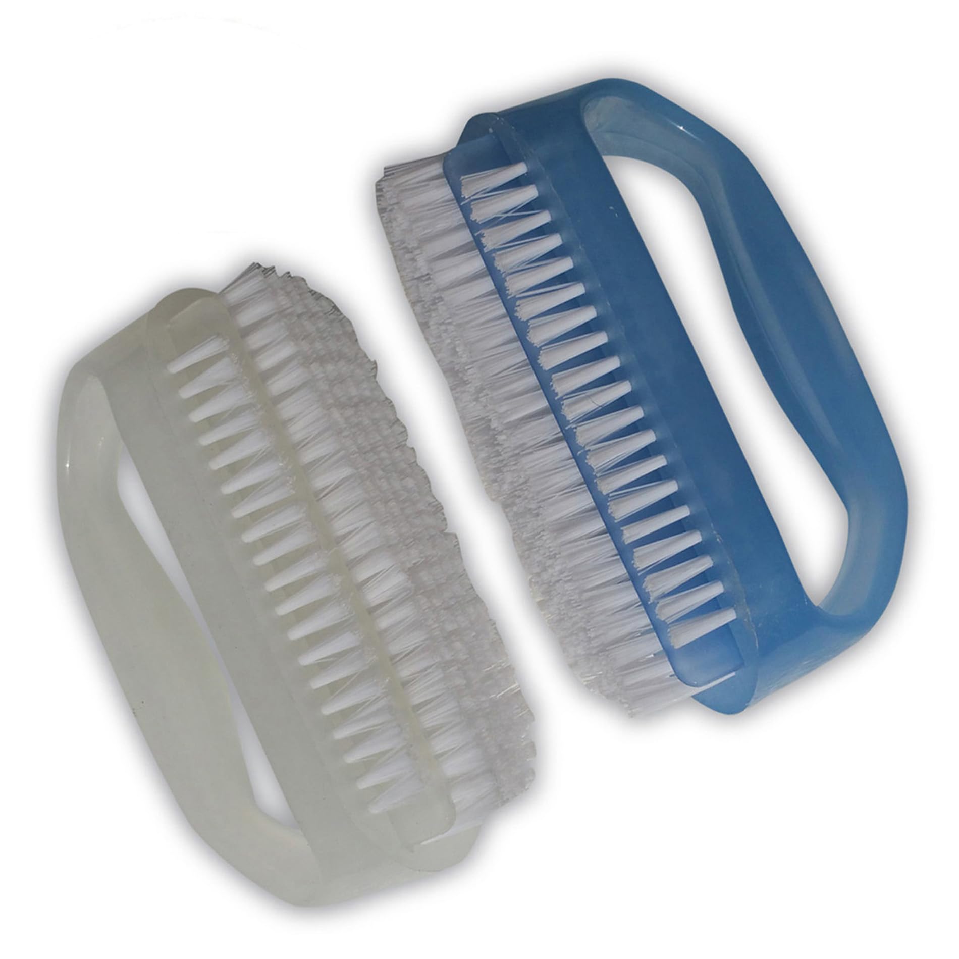 Nail Brushes X 2 for Cleaning Hand Finger Foot Toe with Cuticle Remover, Small Scrubber Cleaner with Handle, Soft Scrub Set for Fingernail Manicure, Toenail Pedicure, Gardener, Mechanic