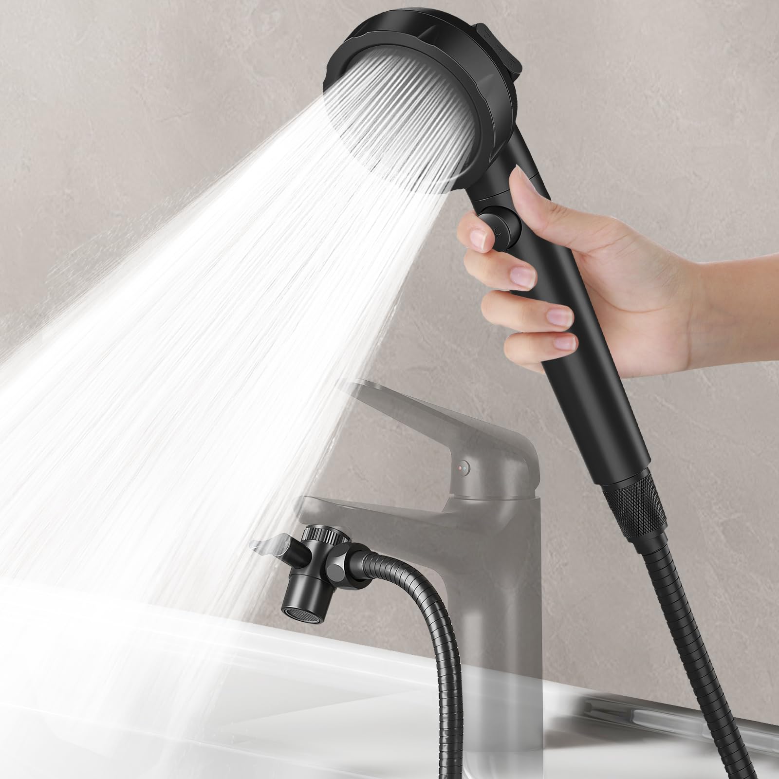HOWUWEY Sink Hose Attachment Matte Black