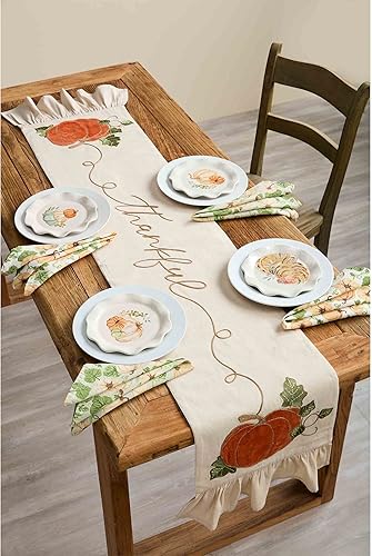 Miniatura 3 de Mud Pie Plato de ensalada de Acción de Gracias, calabaza doble, 8 pulgadas de diámetro, 1 pieza solamente