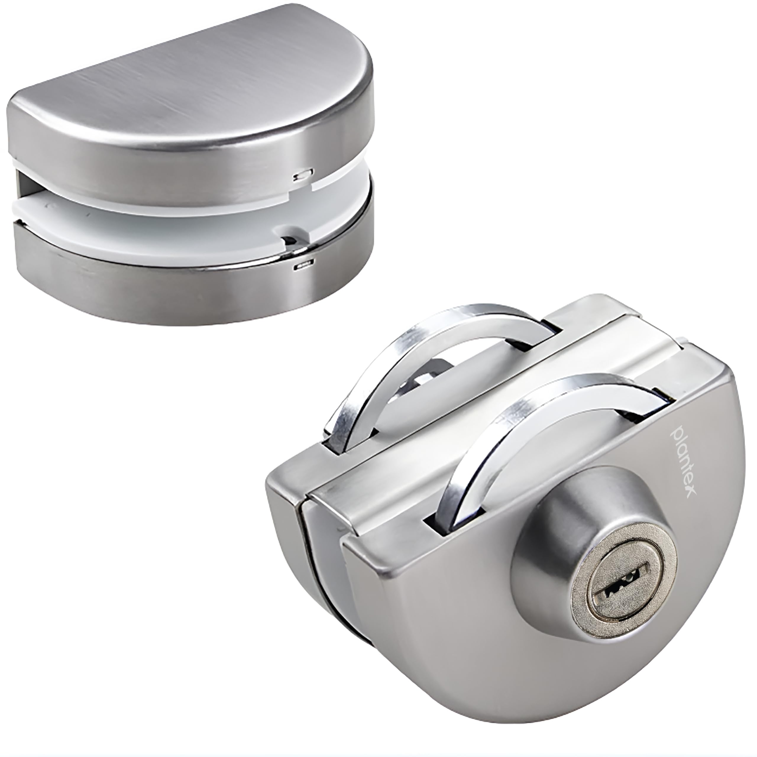 Stainless Steel Glass Door Lock - No Drill Install -6