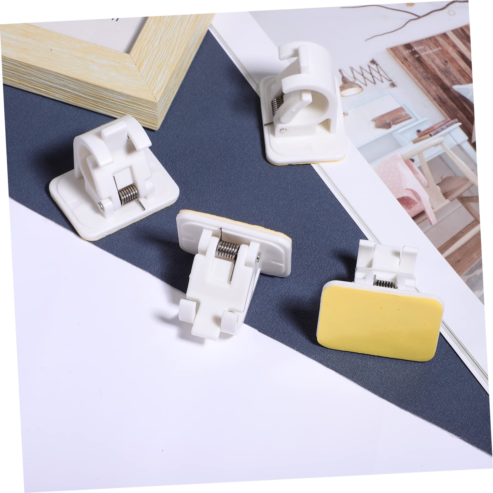 VOSAREA 20pezzi Pz Supporti Adesivi per Bastoni da Brackets Fissaggio per Parete Facili da Installare su Superfici Lisce Resistente e Rigido per Tende Interne e Arredamento Domestico