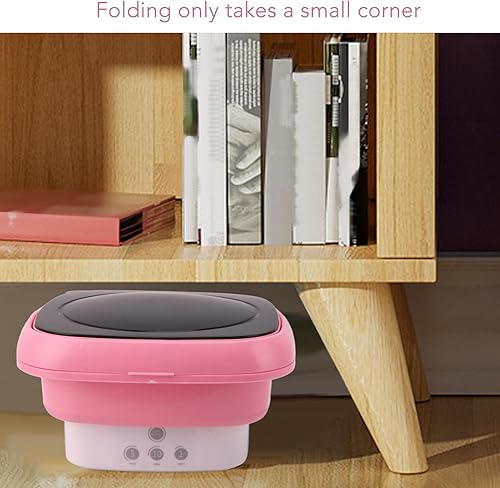 Miniatura 4 de Septpenta Lavadora portátil, mini lavadora de alta capacidad, mini lavadora plegable, tubo de drenaje autónomo para ropa de bebé, ropa interior o