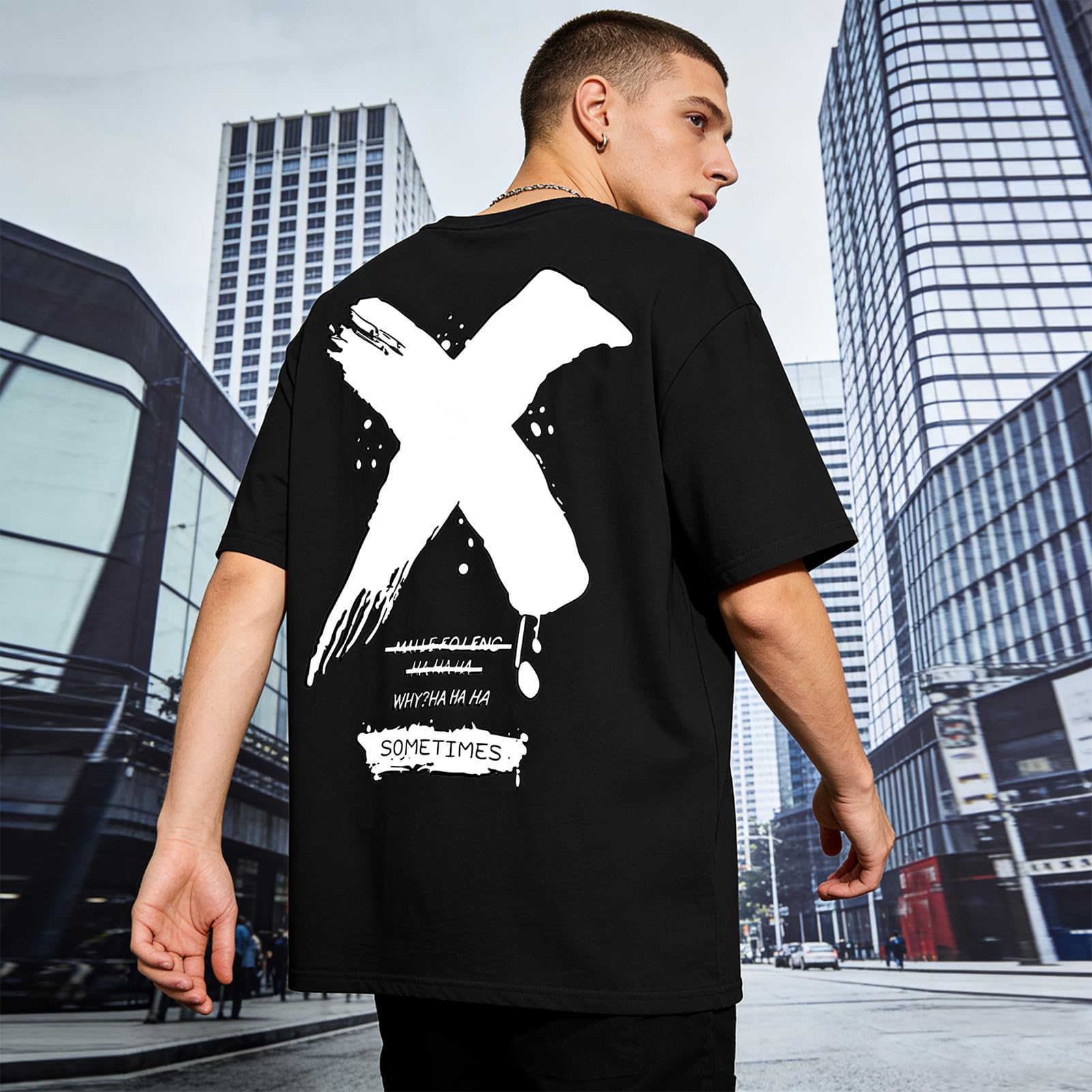 Uomo Confezione da 3 Magliette Maniche Corte Scollo Tondo Hip Hop Casual Stampa Estate T-Shirt