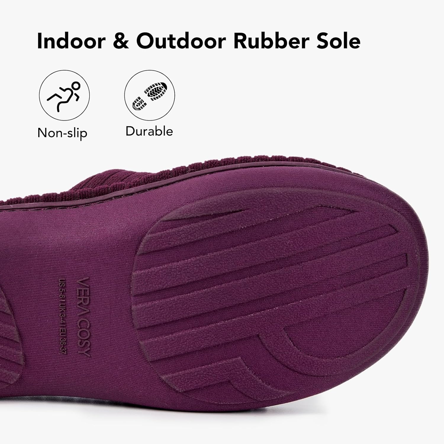 VeraCosy Women's Open Toe Slippers Soft Terry Cloth Indoor Slip on House Shoes 9-10 Plum Purple image 5 of 6 B0CLGL7JG4