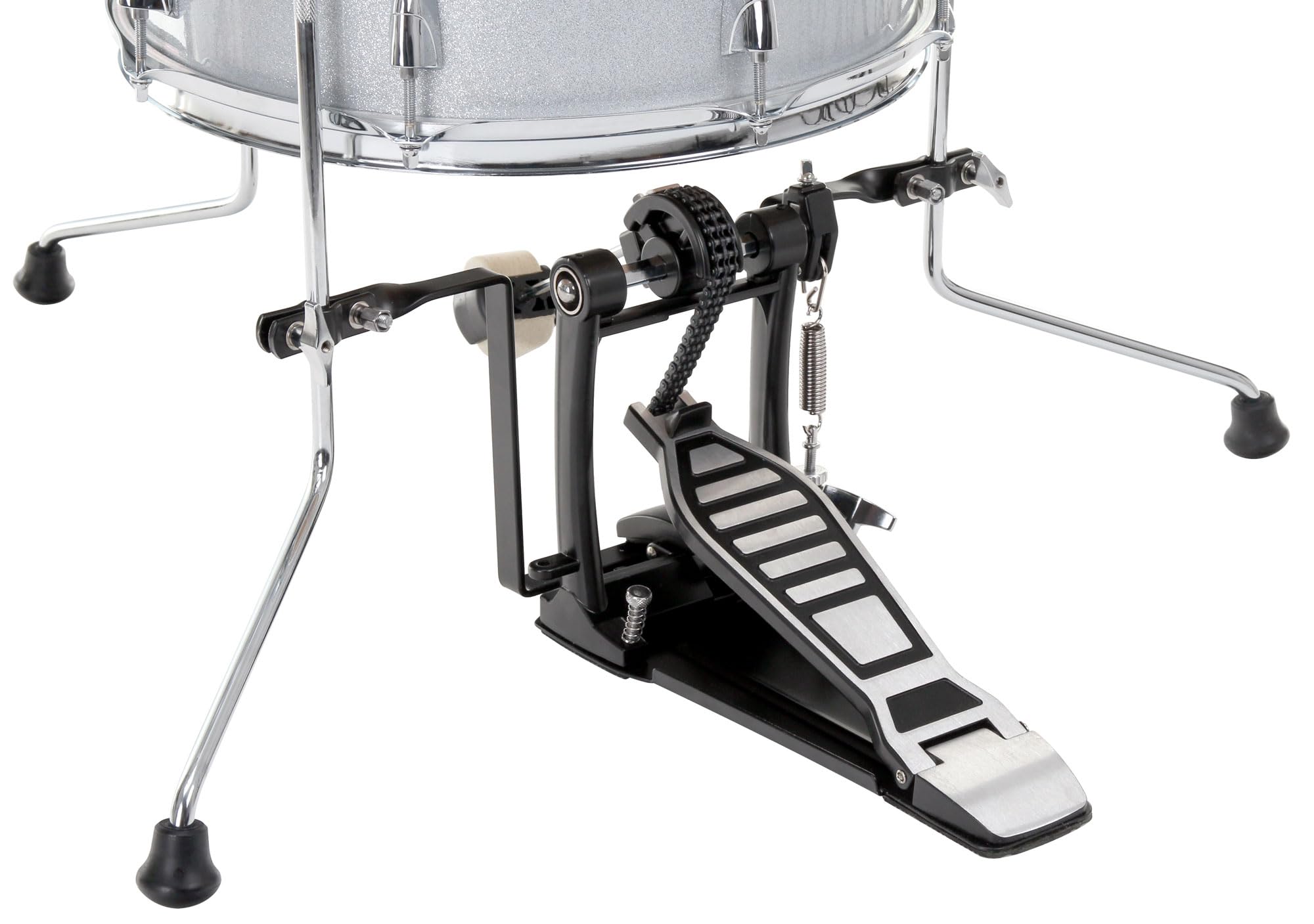 XDrum Club Drumset Cocktail Schlagzeug (inkl. Becken, Cowbell, Drumsticks und Stimmschlüssel) Silver Sparkle